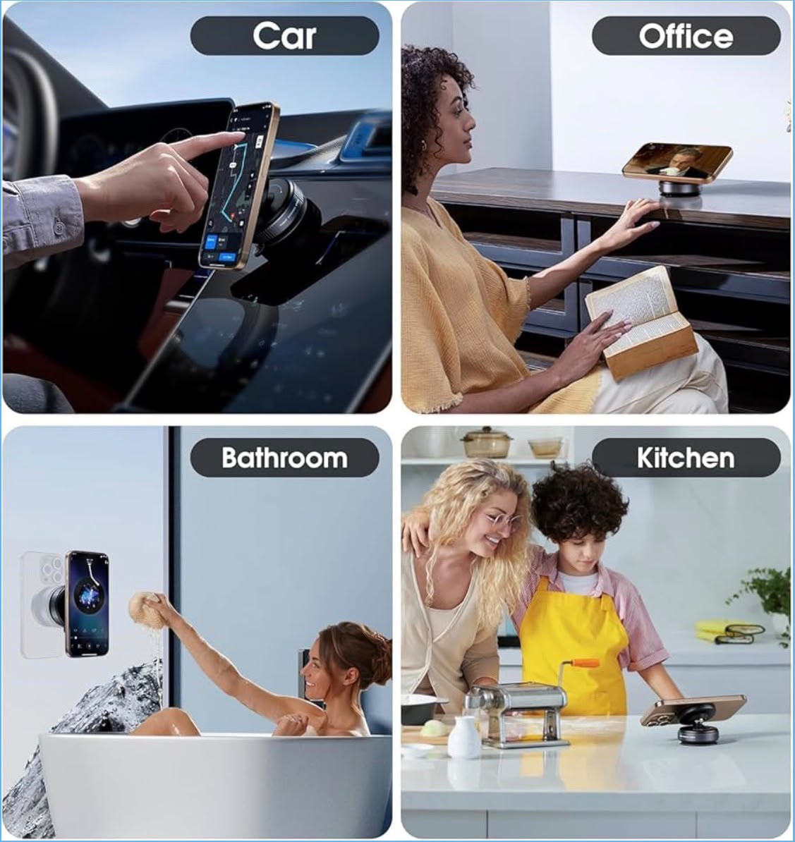 360° Magnetic Vacuum Phone Holder for Car